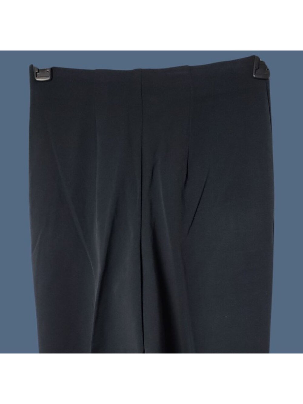 Briggs NY Womens plaited straight Pants Polyester blend Navy Size8 - Picture 10 of 14